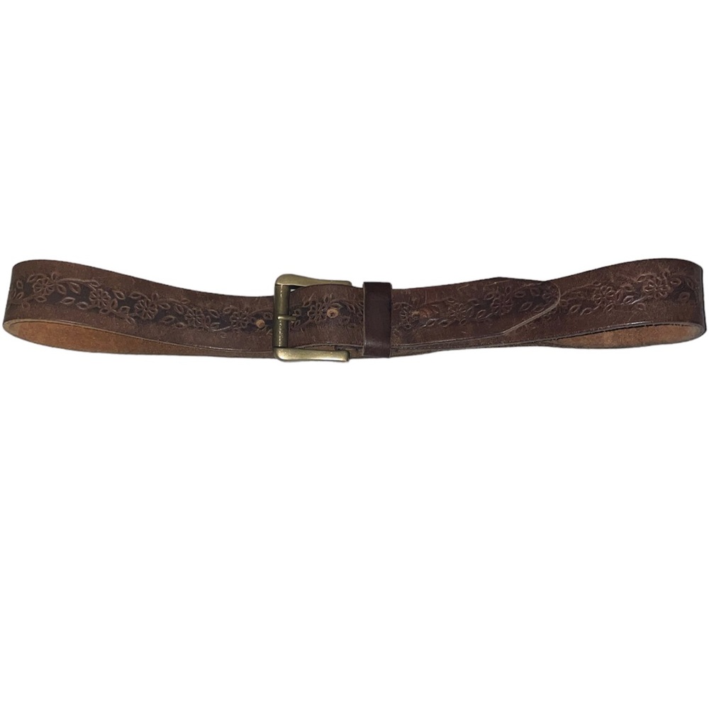 Genuine Leather Floral Pattern Women’s Medium/Large Belt